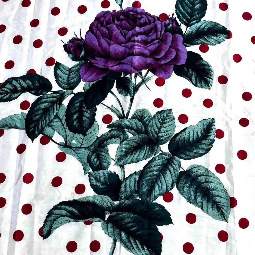 Vintage Perry Ellis silk scarf mod polka dots floral 80’s designer FLAWS
